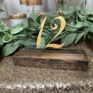 A table with a number 1 2 on it