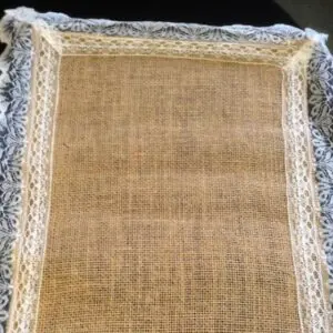 burlap and lace table runner