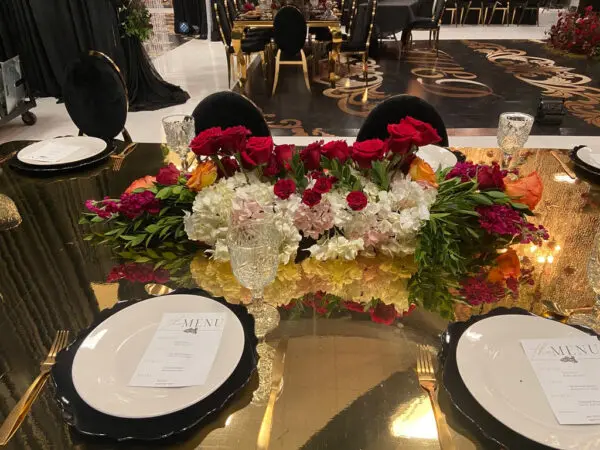 Vinyl Head Table by Designer Weddings