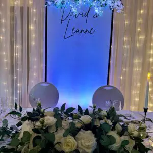 Custom Monogrammed Backdrop by Designer Weddings