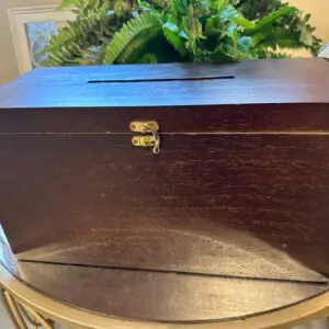 Brown wooden envelope box