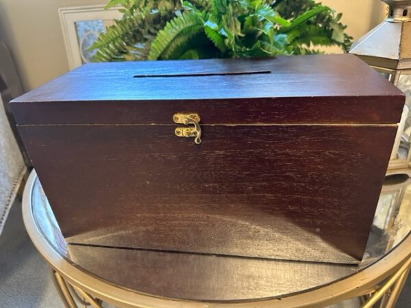 Brown wooden envelope box