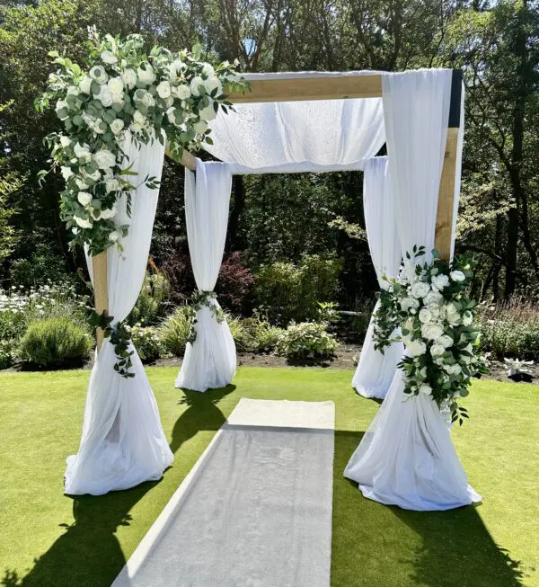 White Plush Carpet aisle runner