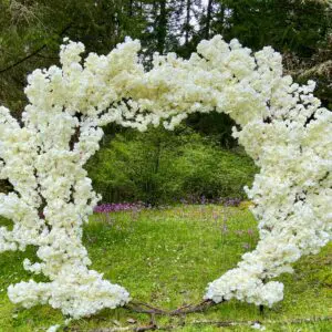 White flower Archway by Designer Weddings