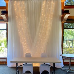 voile backdrop by designer Weddings