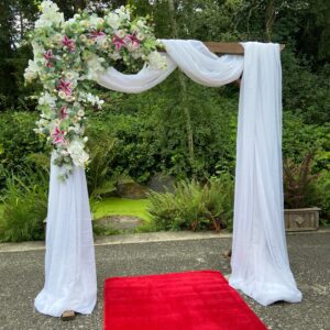 Square wooden archway by Designer Weddings