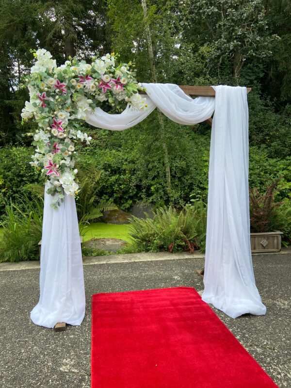 Square wooden archway by Designer Weddings