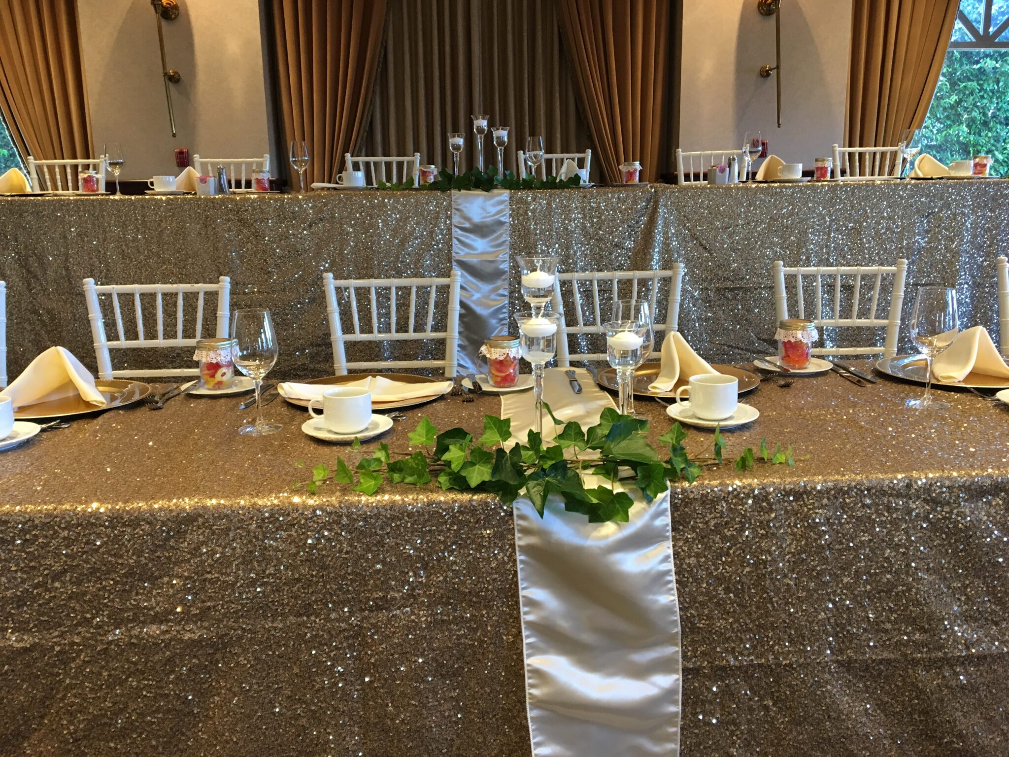 Gold Sequin table cloth