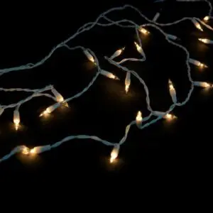 A string of lights that are lit up.