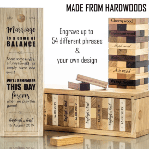 A stack of wooden blocks with the words " marriage is to come from hardwoods ".