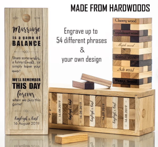 A stack of wooden blocks with the words " marriage is to come from hardwoods ".