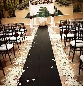 Black fabric aisle runner