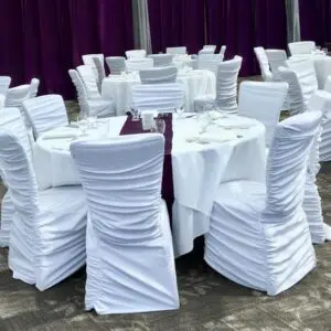 Rouched Chair covers by Designer Weddings Victoria