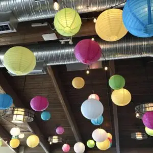 paper lantern ceiling package by Designer Weddings