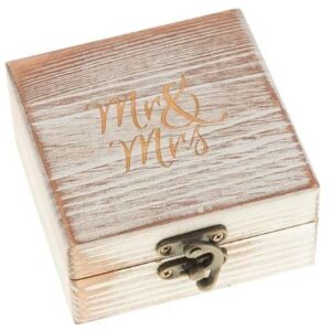 A wooden box with the words " mr & mrs ".