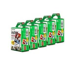 A group of six packages of instax mini films.