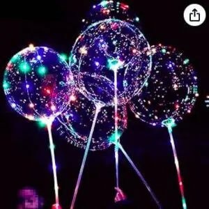 A group of balloons that are lit up.