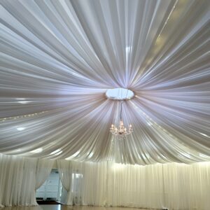 Full Room Drape white voile draping