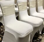 white spandex chair cover