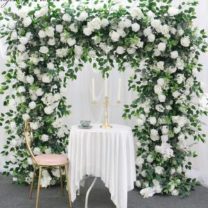 Greenery and white flower archway